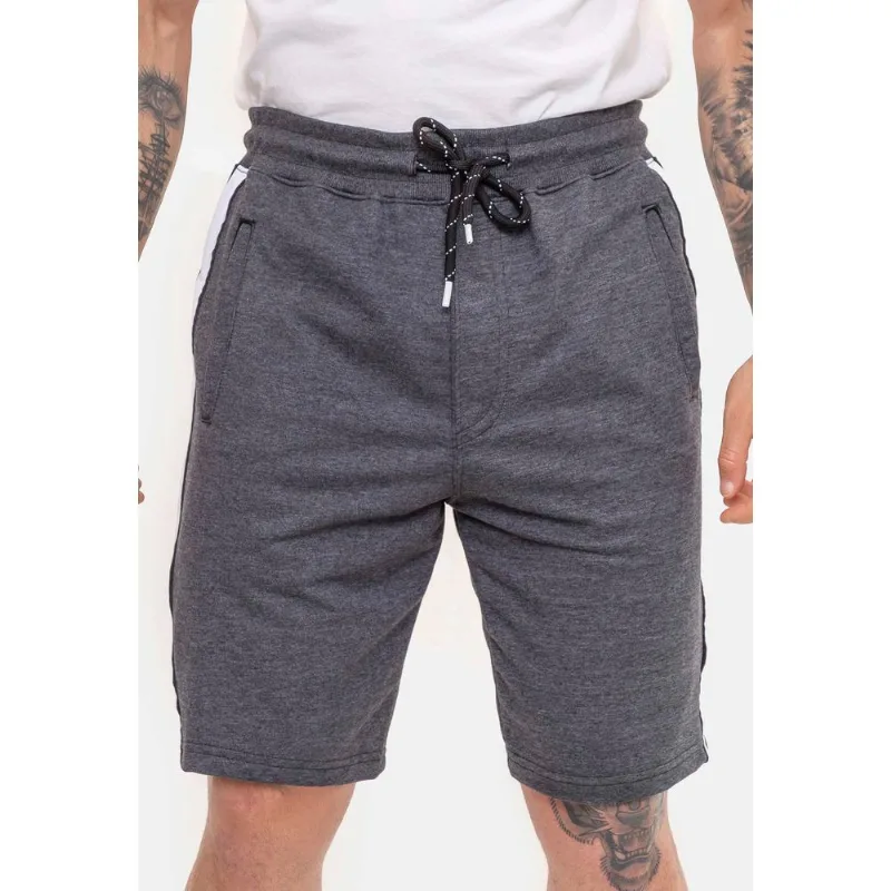 Bermuda HD Moletom Line Cinza Mescla Escuro - GG