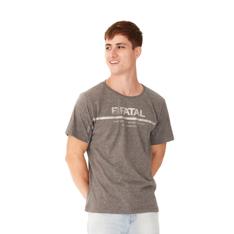 Camiseta Fatal Estampada Cinza Mescla Escuro - P