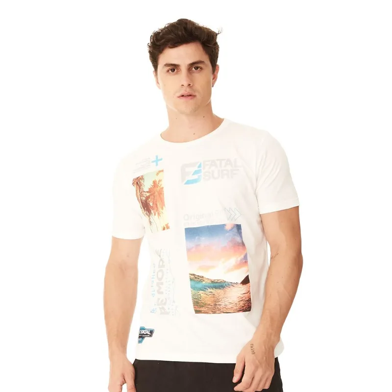 Camiseta Fatal Estampada Off White - M