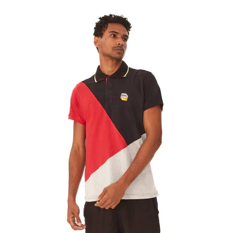 Camisa Polo Fatal Especial Preta Com Vermelha - M
