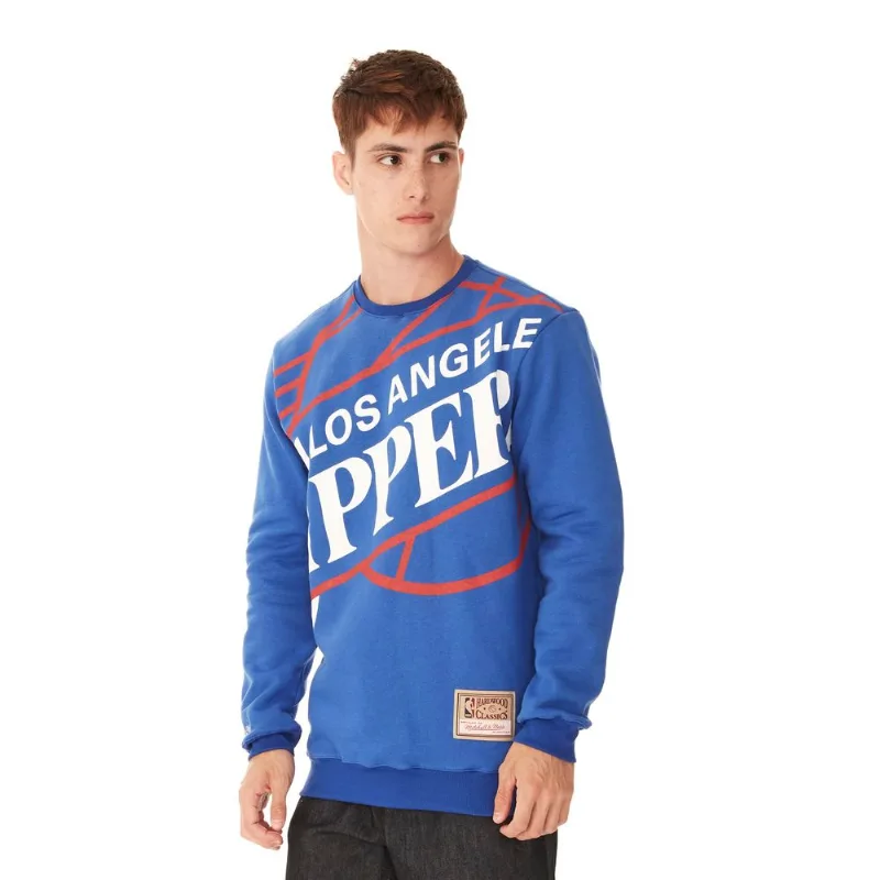 Moletom Mitchell & Ness Fechado Gola Careca Los Angeles Clippers Azul - G