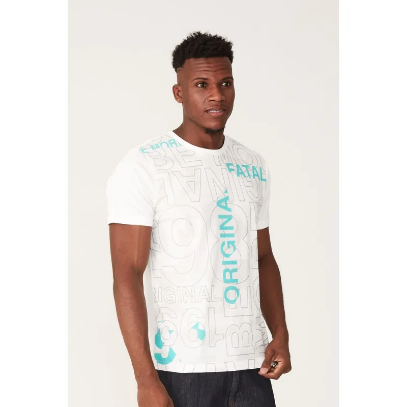 Camiseta Fatal Estampada Off White - M