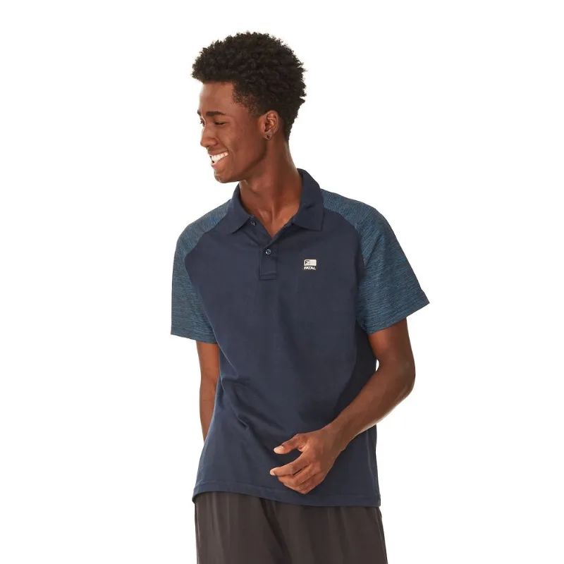 Camisa Polo Fatal Estampada Azul Marinho - G
