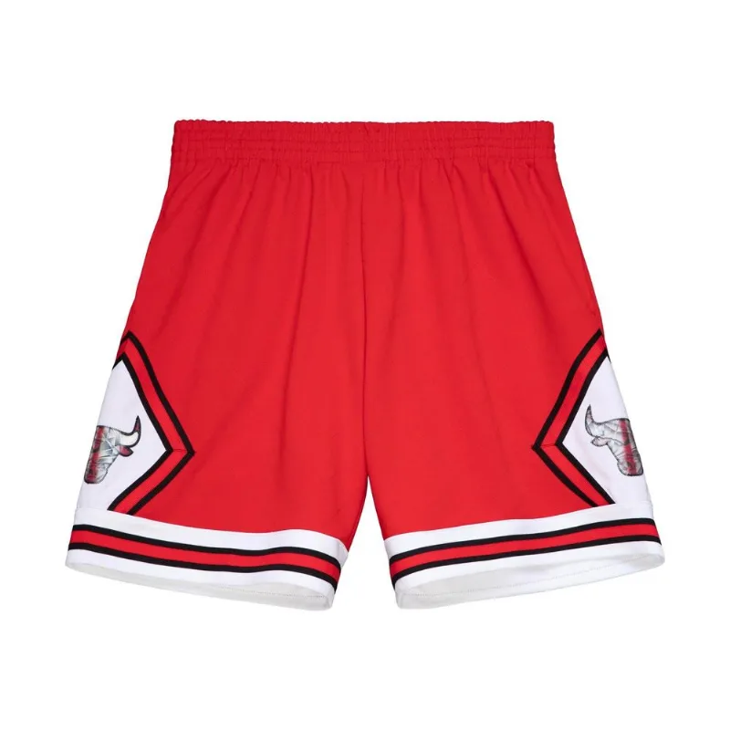 Shorts Mitchell & Ness Swingman Jersey 75th Anniversary Lenticular Chicago Bulls 1997-1998 Vermelho - M