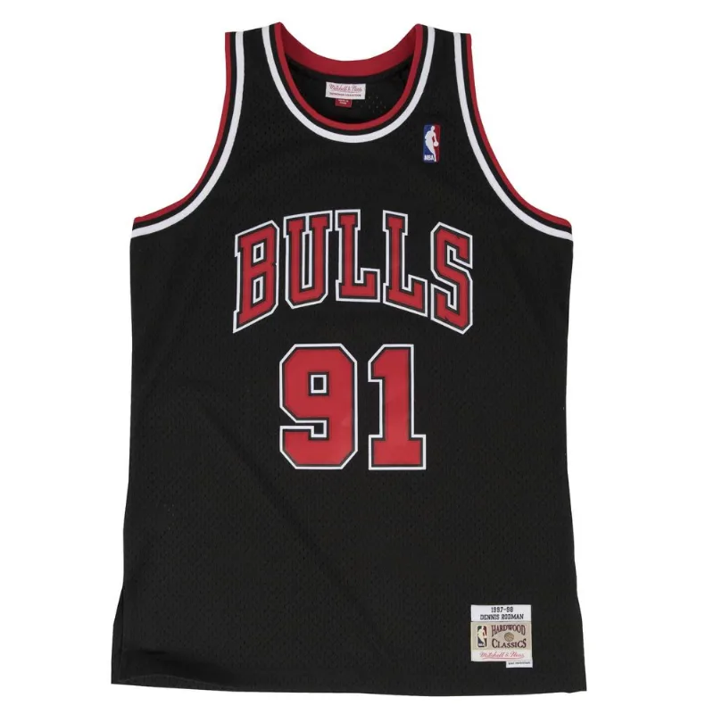 Regata Mitchell & Ness Alternate Swingman Jersey Chicago Bulls 1997-98 Dennis Rodman Preta - G