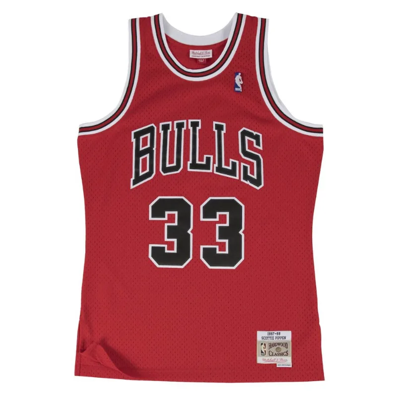 Regata Mitchell & Ness Road Swingman Jersey Chicago Bulls 1997-1998 Scottie Pippen Vermelha - XGG