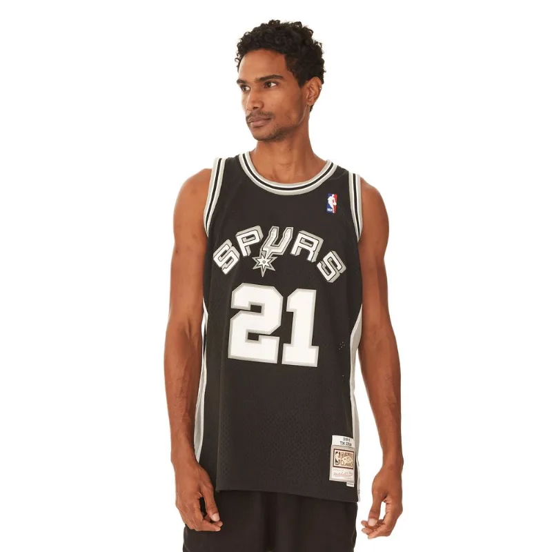 Regata Mitchell & Ness Swingman Jersey Road San Antonio Spurs Tim Duncan Preta - P