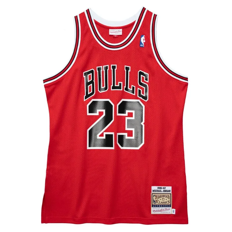 Regata Mitchell & Ness Authentic Jersey Chicago Bulls 1986-1987 Michael Jordan Vermelha - P
