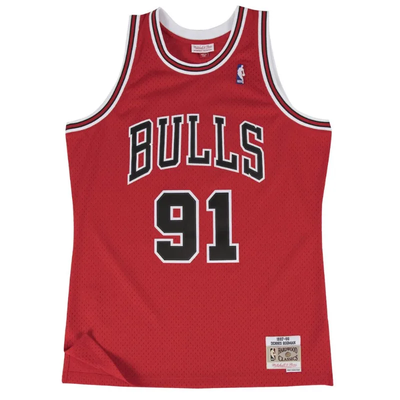 Regata Mitchell & Ness Road Swingman Jersey Chicago Bulls 1997-1998 Dennis Rodman Vermelha - G
