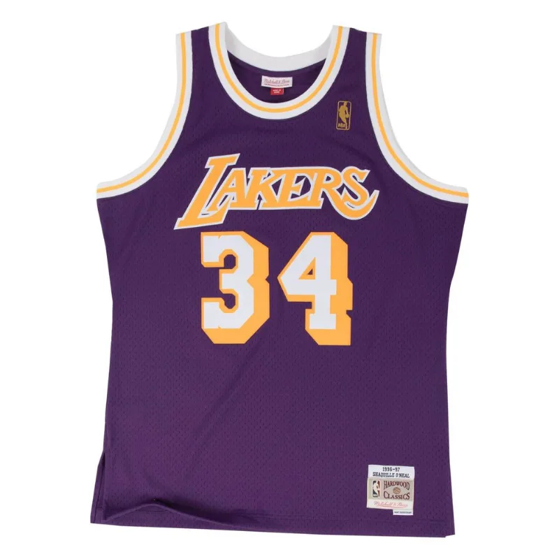 Regata Mitchell & Ness Road Swingman Jersey Los Angeles Lakers 1996-97 Shaquille O'Neal Roxa - GG