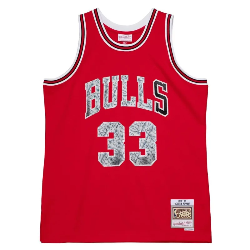 Regata Mitchell & Ness 75th Anniversary Lenticular Swingman Jersey Chicago Bulls 1997-98 Scottie Pippen Vermelha - G