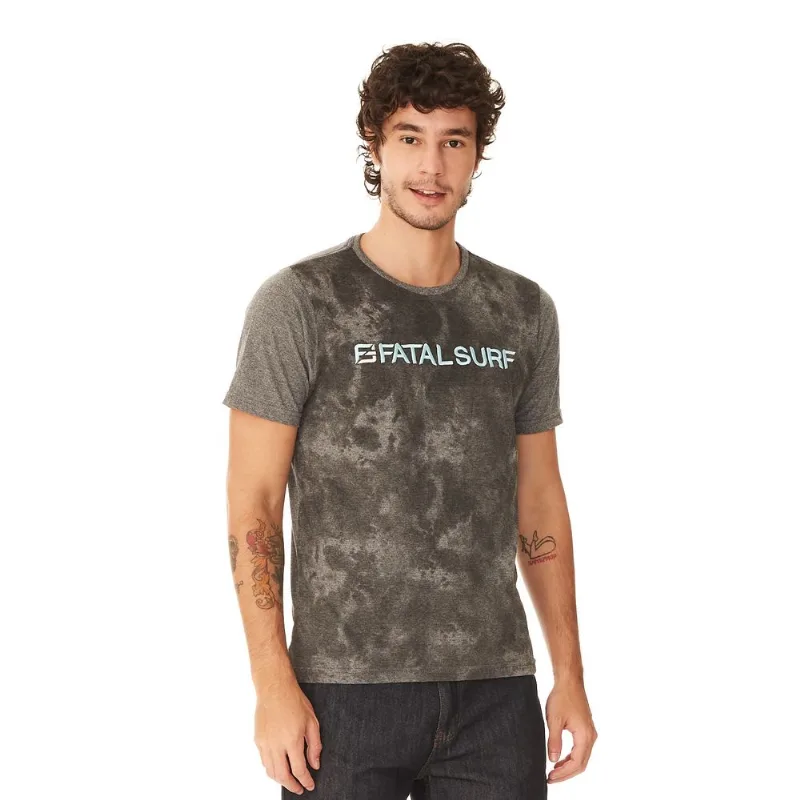 Camiseta Fatal Estampada Cinza Mescla Escuro - P