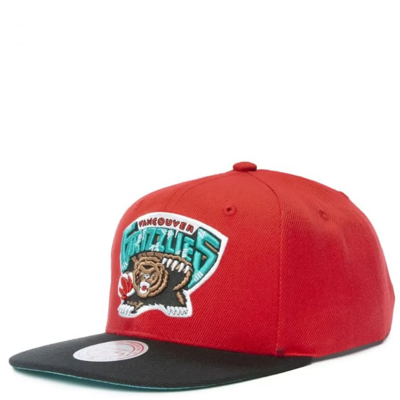 Boné Mitchell & Ness NBA Core Basic Snap HWC Vancouver Grizzlies Vermelho com Preto - ÚNICO