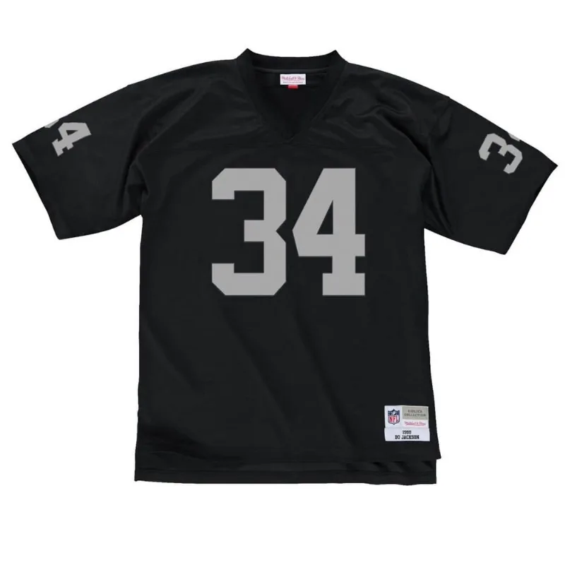 Camisa Mitchell & Ness NFL Legacy Jersey Los Angeles Raiders 1988 Bo Jackson Preta - G