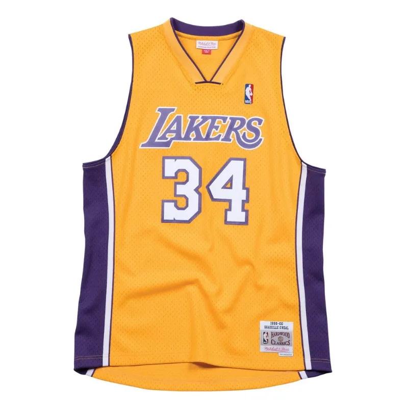 Regata Mitchell & Ness Home Swingman Jersey Los Angeles Lakers 1999-00 Shaquille O'Neal Dourado - M