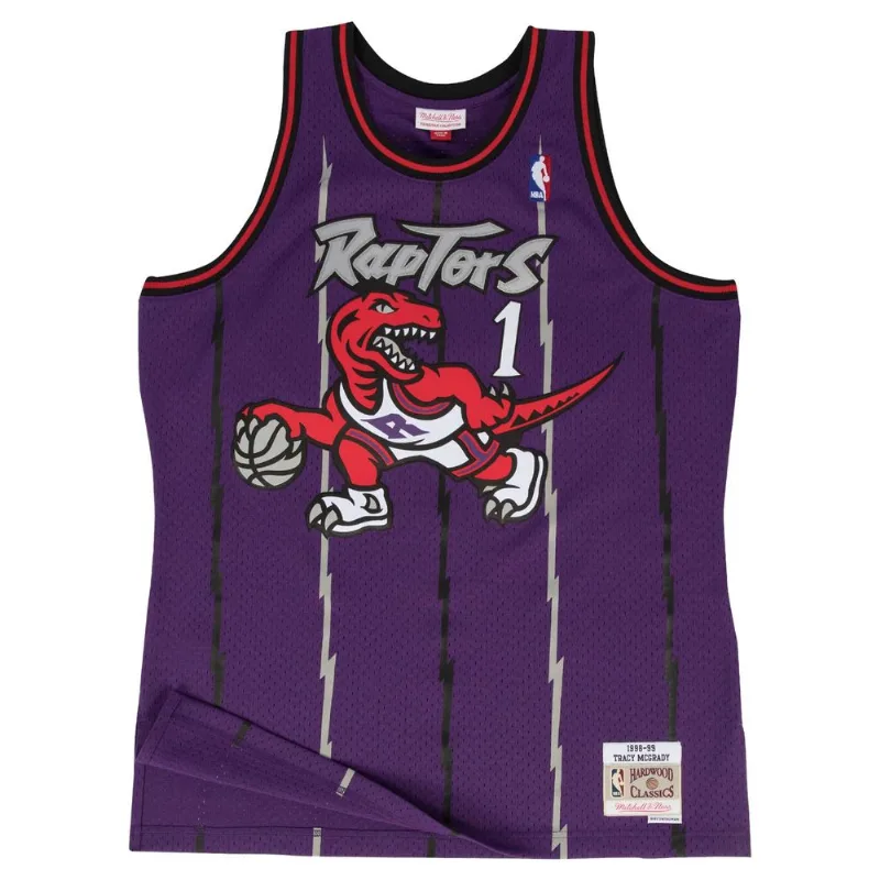 Regata Mitchell & Ness Road Swingman Jersey Toronto Raptors 1998-99 Tracy Mcgrady Roxa - XGG