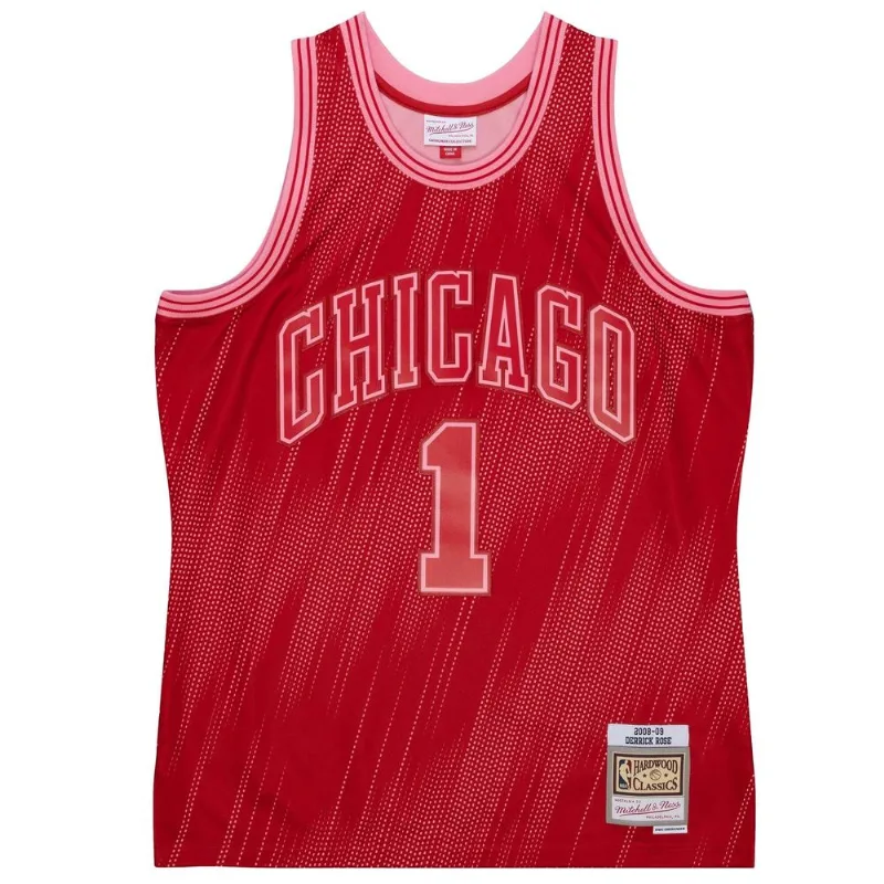 Regata Mitchell & Ness Monochrome Swingman Jersey Chicago Bulls 2008-09 Derrick Rose Vermelha - XGG