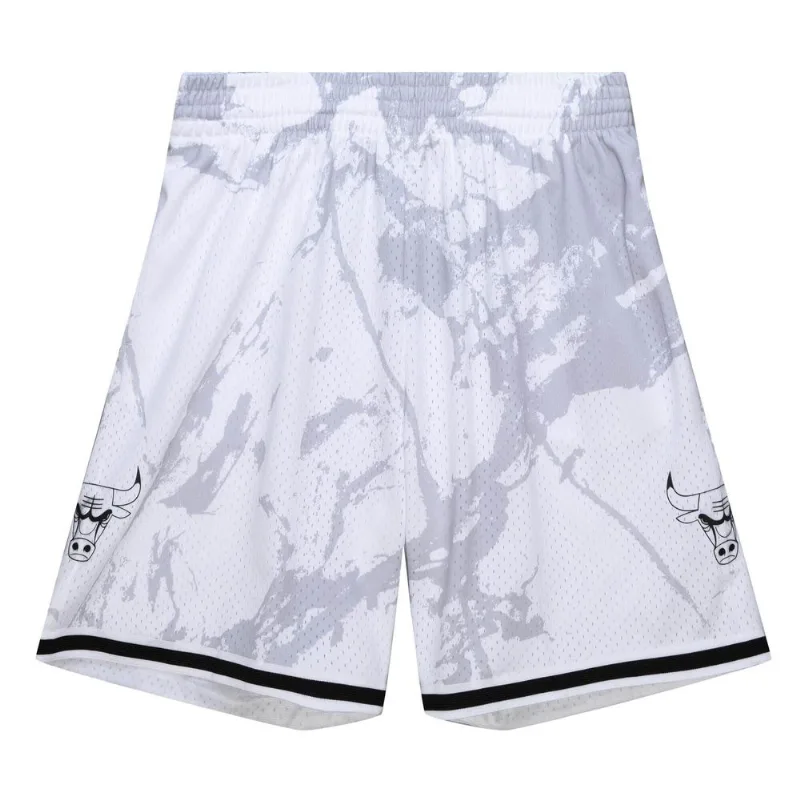Shorts Mitchell & Ness NBA Marble Swingman Chicago Bulls Branca - XGG