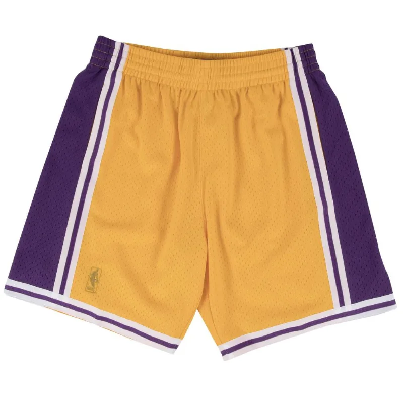 Shorts Mitchell & Ness NBA Swingman Los Angeles Lakers Home 1996-97 Dourada - Plus P