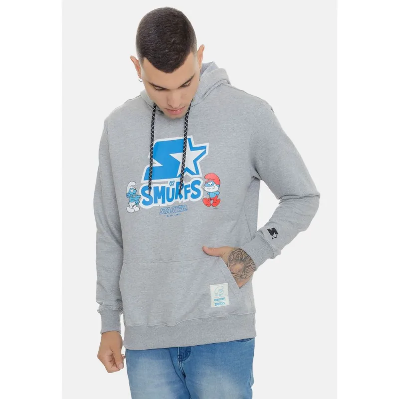 Moletom Starter Collab Smurfs Cinza Mescla - G