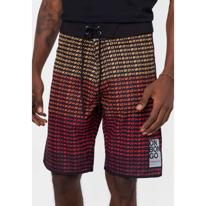 Boardshort Onbongo Will Preto Com Laranja - 48
