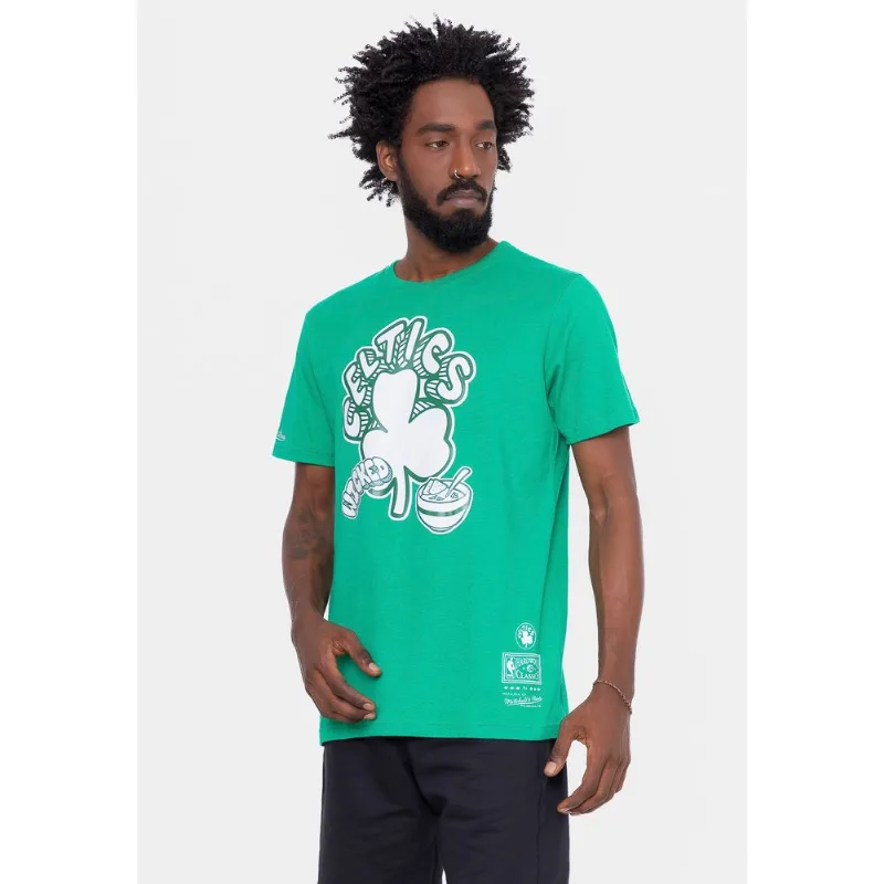 Camiseta Mitchell & Ness NBA Food Boston Celtics Verde - P