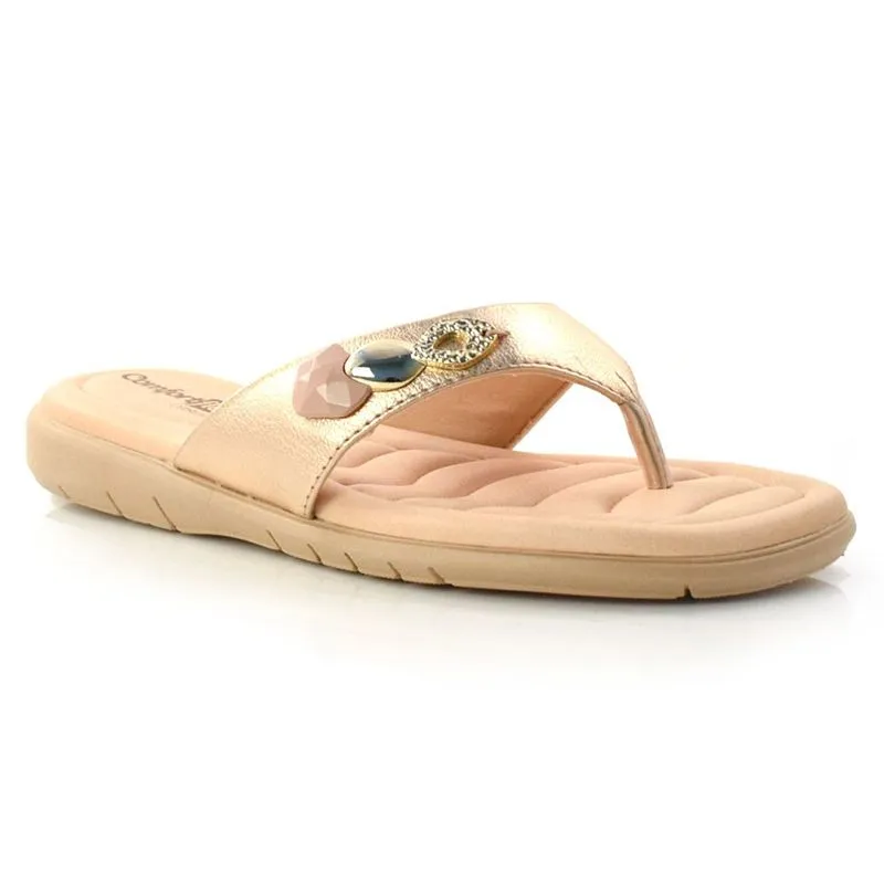 Tamanco Feminino com Salto Baixo Comfortflex Amarelo 21-80302 35