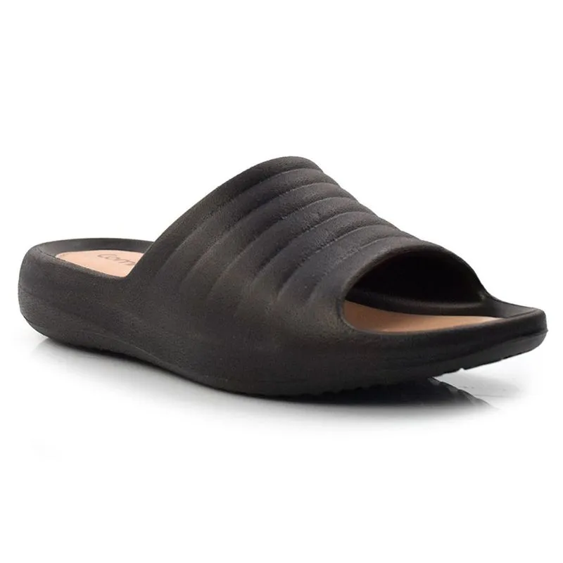Chinelo Slide Nuvem Feminino Comfortflex Preto 21-55401 34