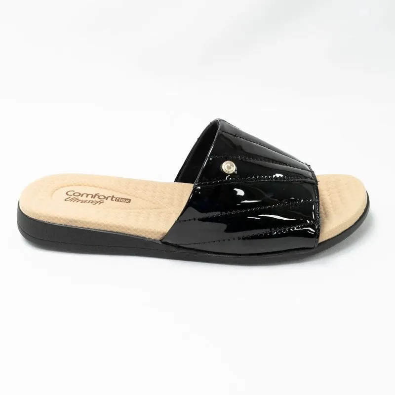 Chinelo ComfortFlex 21-44403 Slide Verniz com palmilha UltraFlex