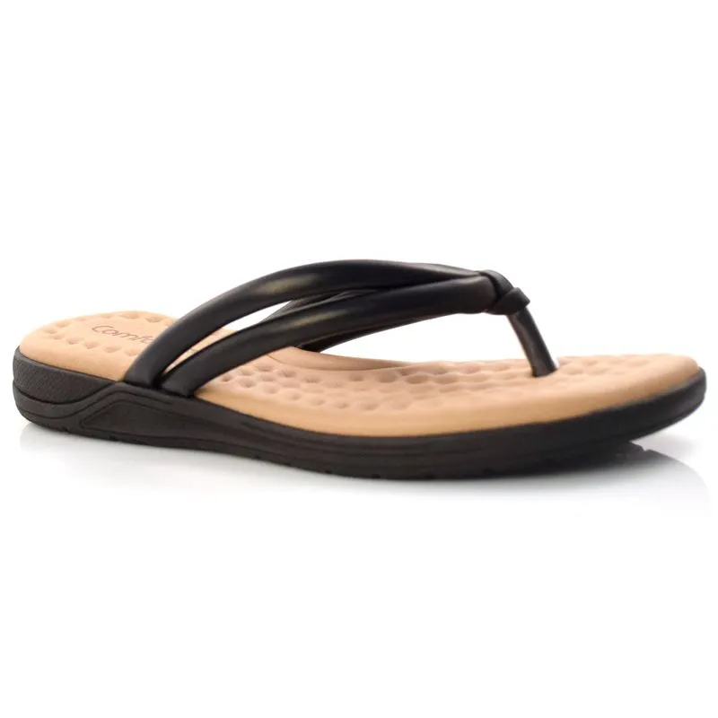 Tamanco Feminino com Salto Baixo Comfortflex Preto 21-82401 34