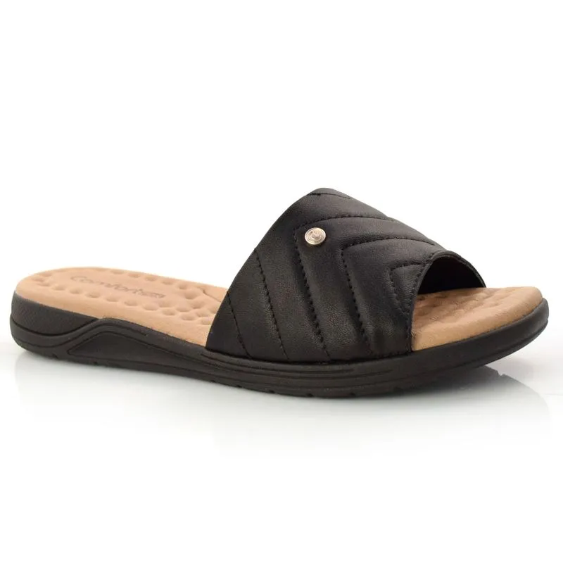 Tamanco Feminino ComfortFlex Preto 21-82403 40