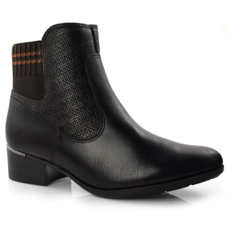 Bota Ankle Boots Feminino Comfortflex Preto 22-69301 40