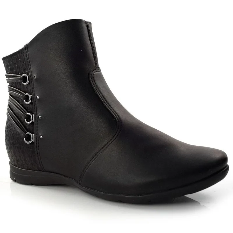 Ankle Boots Feminina Comfortflex Preto 22-91303 34