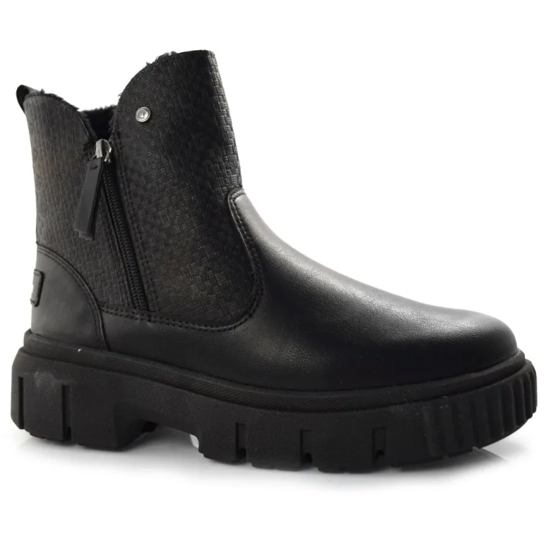Coturno Feminino com Pelinhos Comfortflex Preto 23-78301 39