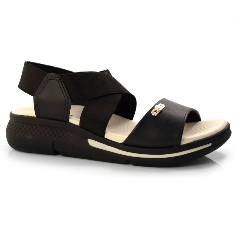Sandália Feminina Anabela Comfortfex Preto 22-68404 35
