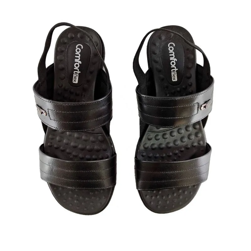 Sandalia Ortopedica Comfortflex em couro Feminina plataforma 45403