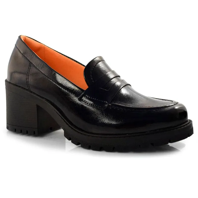 Mocassim Feminino com Salto Bloco Comfortflex Preto 23-76301 37