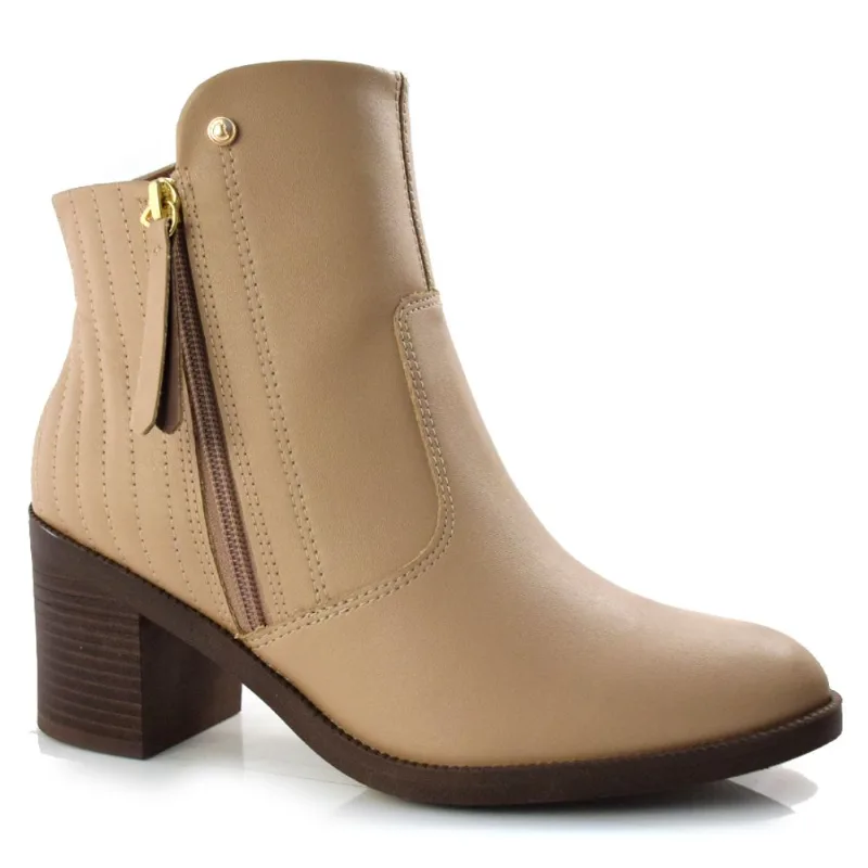 Ankle Boots Feminino Comfortflex Bege 23-99301 38