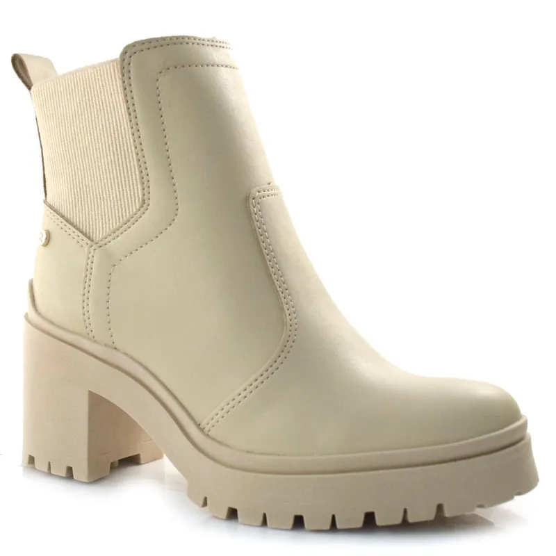 Coturno Feminino com Salto Bloco Ramarim Off White 23-50123 34