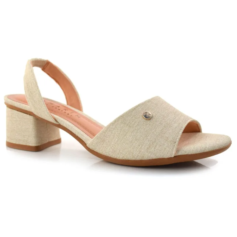 Sandália Feminina com Salto Bloco Ramarim Off White 23-5222 34