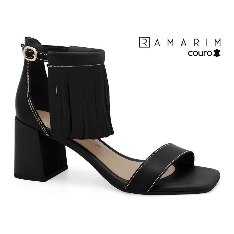 Sandália Couro Preto Ramarim 2553206-5 35