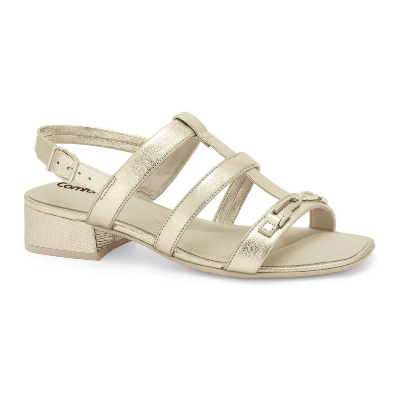 Sandália Ultramacio Dourada Comfortflex 2555403-1 39