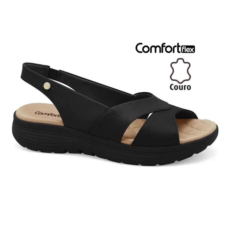 Sandália Super Leve Preto Comfortflex 2543403-2 35