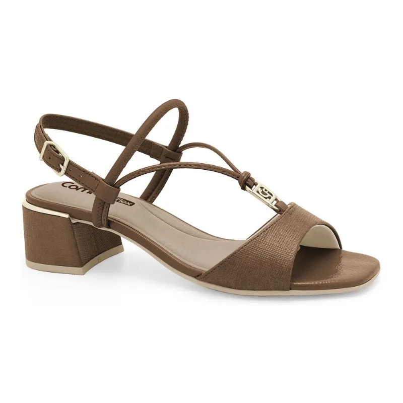 Sandália Salto Médio Cacau Comfortflex 2554403-1 39