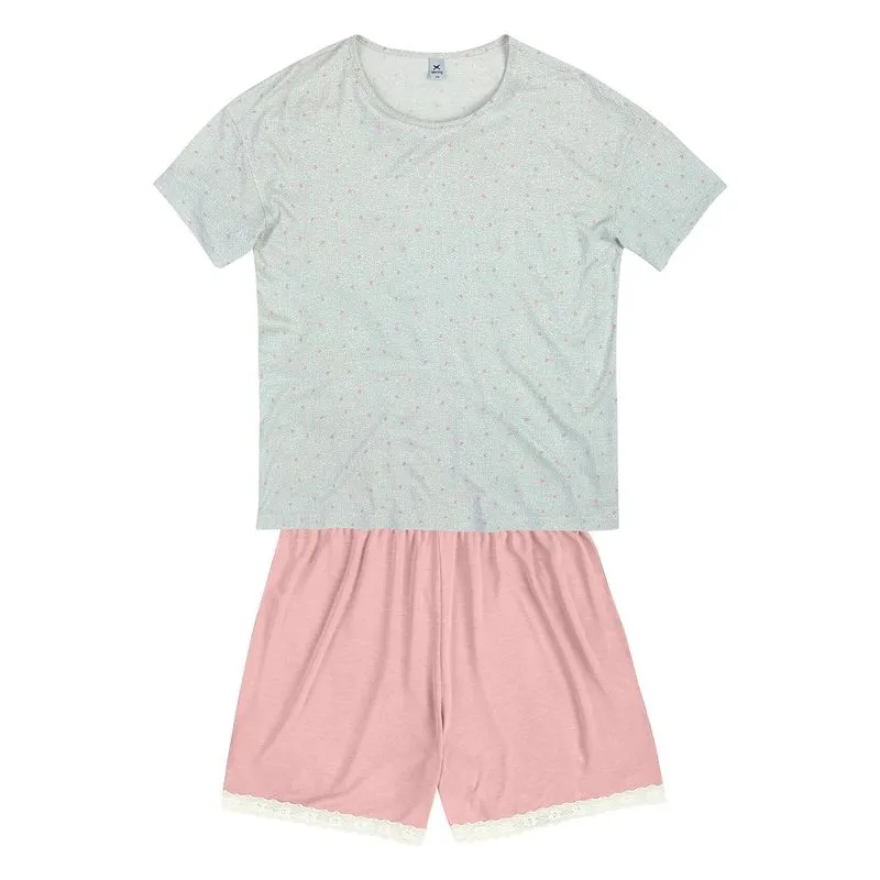 Pijama Curto Feminino Estampado