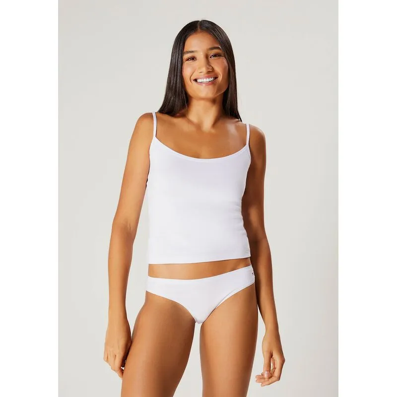 Calcinha Tanga Em Algodão - Branco G