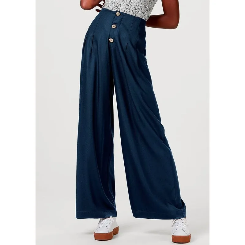 Calça Feminina Pantalona Em Tecido