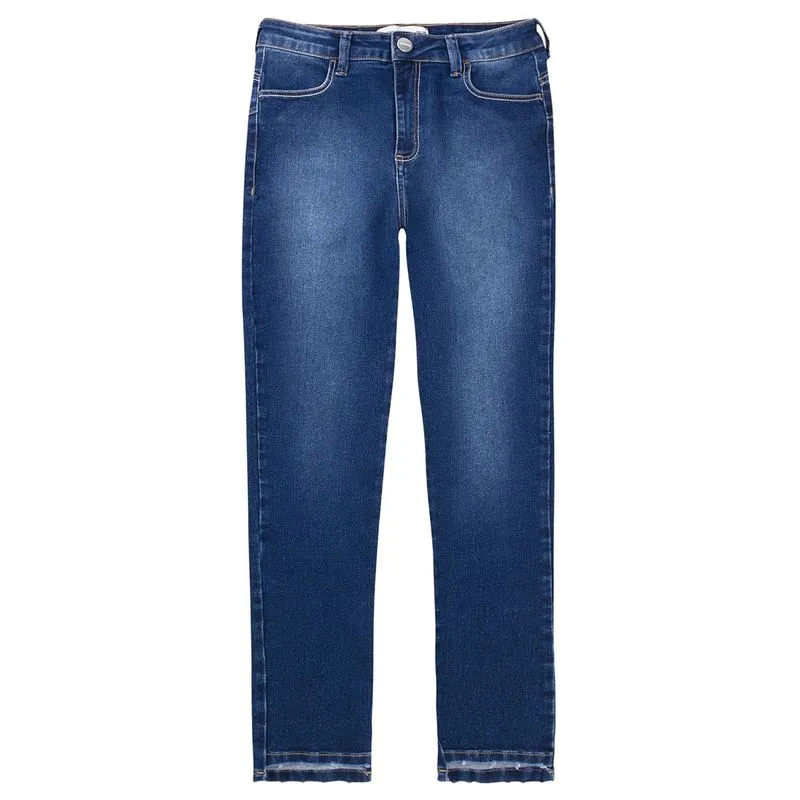 Calça Feminina Hering Jeans Cigarrete Com Barra Desfiada