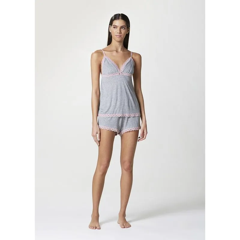 Pijama Curto Feminino Com Renda