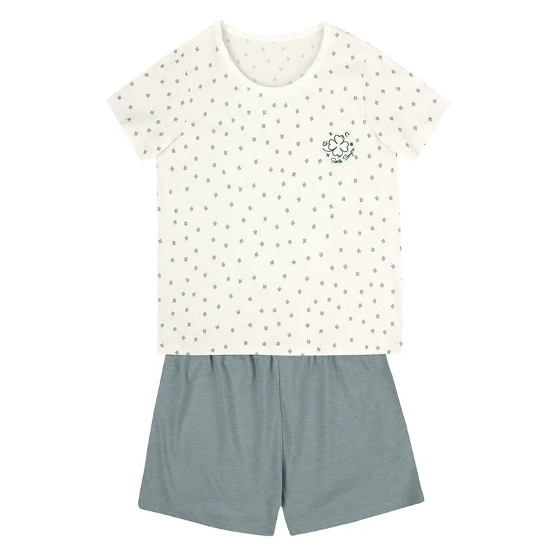 Pijama Feminino Curto Com Bordado
